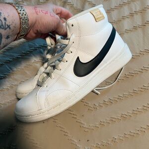 Nike Cream and Black High-Top Sneakers